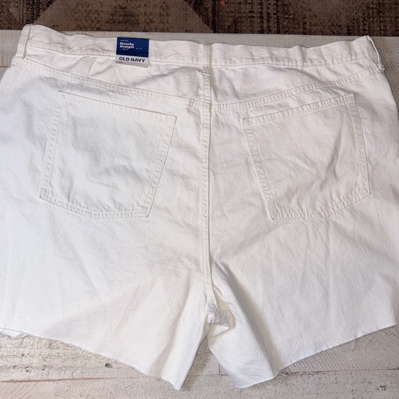 Old Navy Shorts Denim High-Rise Slouchy White Straight Women's Size: 28 New - Picture 9 of 14